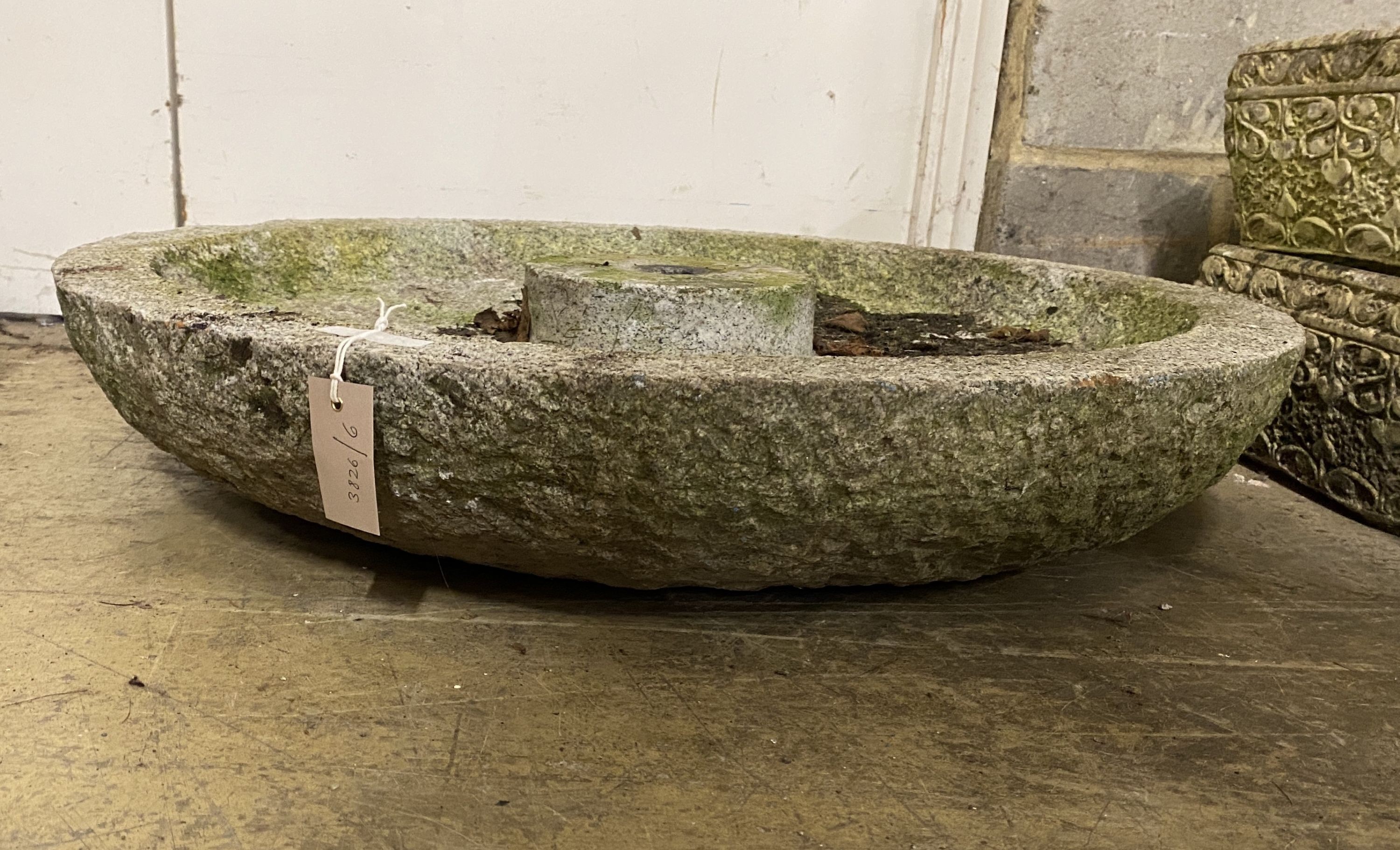 A circular stone fountain head, diameter 80cm